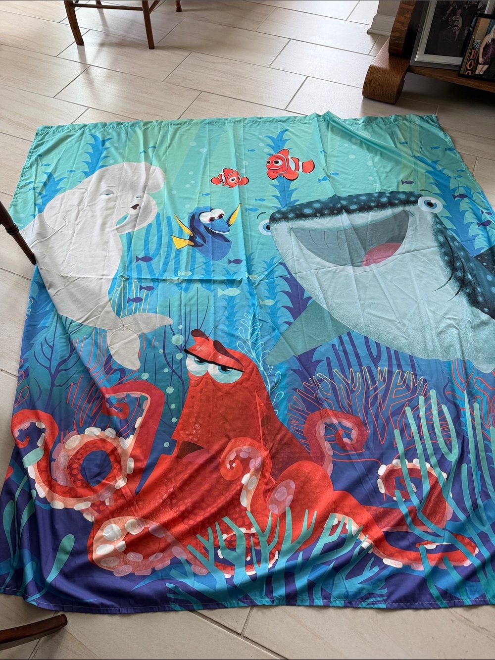 Disney Finding Dory Shower Curtain - Blue, Teal, Red, White